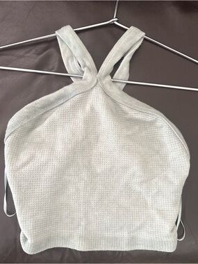 Free people m/l womens Light Sage Ribbed Halter Crop tank Top